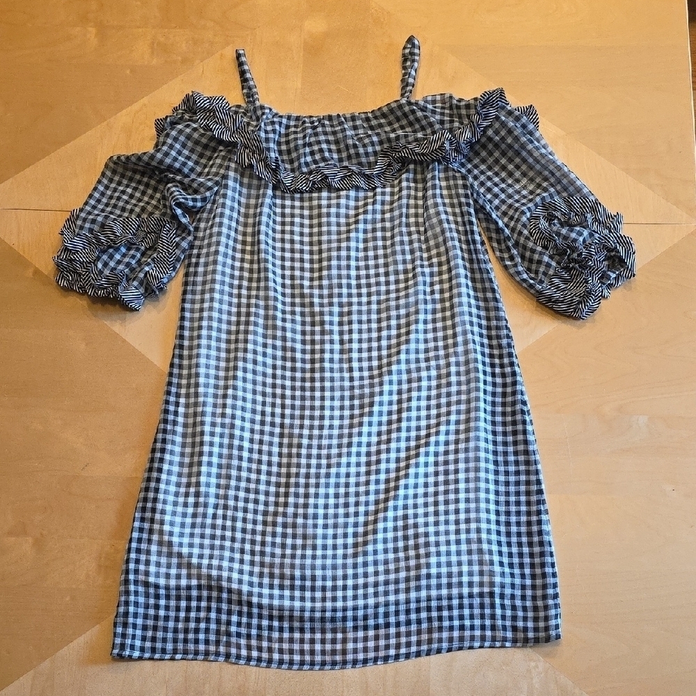 Danny & Nicole Black and White Ruffled Sundress